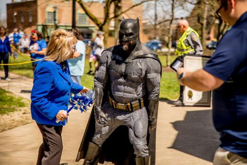 Representative Sharon Ray with Batman