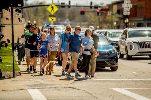 Board Members Crossing the Intersection